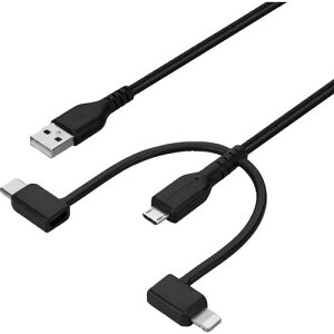 ��Owltech �f���ɋ����_�炩�� 3 in 1�P�[�u�� 1m �u���b�N�k�i��:OWLCBA4MLC10BK�l�y6110138:0�z[�X�����s��]