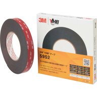 ■3M VHBテープ 5952 19mmX10m 粗面用・黒色タイプ〔品番:595219X10BOX〕【6610520:0】[店頭受取不可]