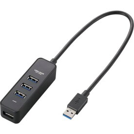 ■エレコム マグネット付き4ポートUSB3.0ハブ バスパワー専用モデル ブラック〔品番:U3HT405BBK〕【8282984:0】[店頭受取不可]