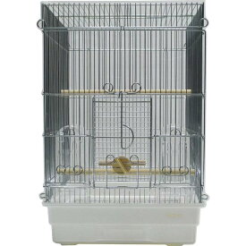 【即納在庫品】 鳥かご ケージ HOEI 35手のりG 白底 底カラー ホワイト セキセイ 文鳥 小型インコ フィンチ 豊栄金属工業 銀色メッキ 幅370×奥415×高545mm
