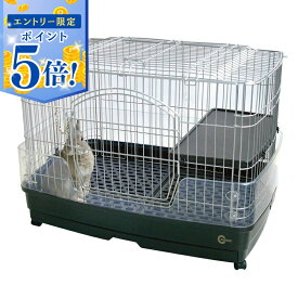 【即納在庫品】 うさぎ ケージ 小動物用 マルカン クリアケージM MR-306 広々 ゆったり おしっこの飛び散りを防ぐクリアカバー付 すのこ ハンギングトレイ付 引き出し付でお掃除ラクラク キャスター付 うさぎ モルモット チンチラ フェレット W820×D565×H605mm