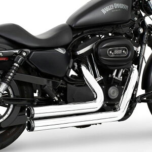 ★エントリーでポイント10倍!!★ 2004以降 XLスポーツスター インディペンデンス 2-2 ショーティー フルエキゾーストマフラー (クローム/ブラックエンド) フリーダムパフォーマンス