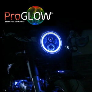 �yCustom Dynamics�zProGLOW 7�C���`�E�J���[HALO�����O�tLED�w�b�h���C�g �u���b�N 2001-2423