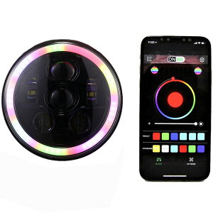 7�C���` LED�w�b�h���C�g �}���`�J���[ HALO�����O�@�u���b�N �yWorld Motor Works�zMS-RGB168M