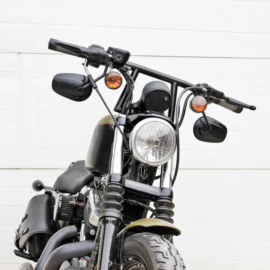 人気の新作 ハーレー 1インチ径 ウィンドウハンドルバー(ディンプル有) ブラック 【TC Bros】101- 車用品・バイク用品 