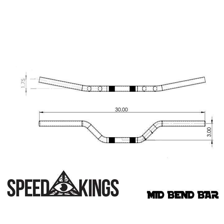楽天市場】ミッドベンド ハンドルバー グロスブラック 【Speed Kings 