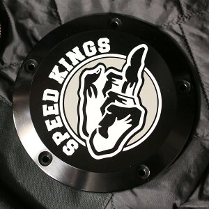 ツインカム ダービーカバー フィンクフィンガーロゴ ブラック 【Speed Kings】SK-DER-TC-FF-BK