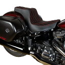 M8ソフテイル ローライダー/S/ST、スポーツグライド プレデター3 2UPシート ダブルダイアモンドステッチ (レッド) Drag Specialties　0802-1492