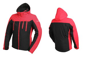 ★エントリーでポイント10倍!!★ 【デグナー】19WJ-21-RDBK-S ソフトシェル・フード付ジャケット レッド/ブラック Sサイズ