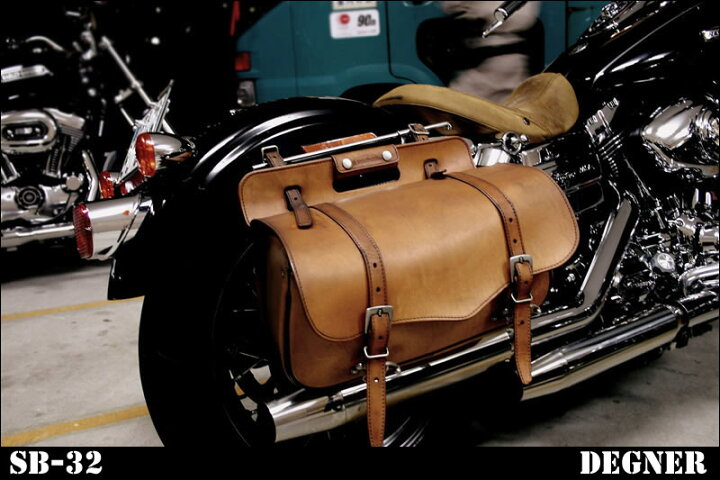 楽天市場】【デグナー】SB-32-TAN マフラー側 本革サドルバッグ タン 