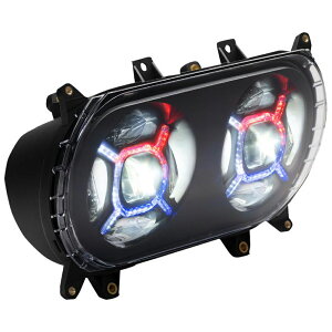 �n�[���[ ���[�h�O���C�h ProGLOW �_�u��X LED�w�b�h���C�g(�u���b�N) �yCustom Dynamics�z2001-2605
