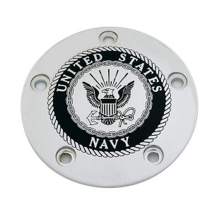 ★エントリーでポイント10倍!!★ CUSTOM ENGRAVING NAVY タイマーカバー (クローム) TC ツーリング、ダイナ、ソフテイル、トライク