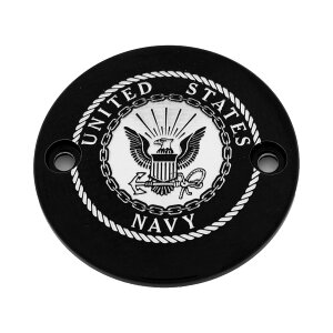 CUSTOM ENGRAVING NAVY タイマーカバー (ブラック) M8 ツーリング、ソフテイル、トライク