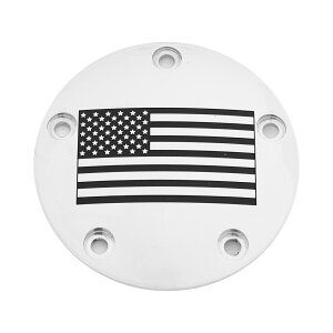 CUSTOM ENGRAVING アメリカンフラッグ タイマーカバー (クローム) TC ツーリング、ダイナ、ソフテイル、トライク