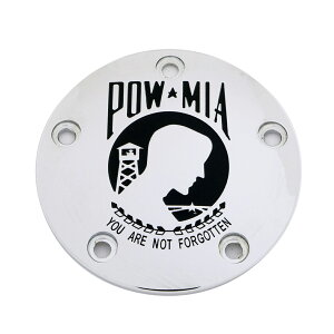 CUSTOM ENGRAVING POW・MIA タイマーカバー (クローム) TC ツーリング、ダイナ、ソフテイル、トライク