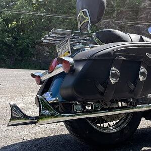 ★エントリーでポイント10倍!!★ 1995〜2016 ツーリング フィッシュテール 36インチ スリップオンマフラー (クローム) シャークロード