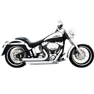 ★エントリーでポイント10倍!!★ 2018〜2024 FXBB、FXST、FXLR、FXLRS、FLSL、ディクラレイションターンアウトマフラー クローム 【フリーダムパフォーマンス】