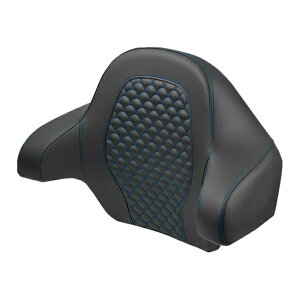 ハーレー ツーリング ロードソファ・ツアーパックバックレスト Dragon Scale ステッチ ブルー サドルマン