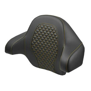 ハーレー ツーリング ロードソファ・ツアーパックバックレスト Dragon Scale ステッチ ゴールド サドルマン