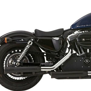 ★エントリーでポイント10倍!!★ FALCON ダブルグルーブ スリップオンマフラー (ブラック) 2004〜2013 スポーツスター