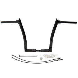 【Fat Baggers】1.5インチ・ポインテッドトップ ハンドルバー ケーブル付キット 14インチ ブラック 809314-B