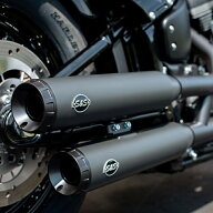 【S&S】Grand National スリップオンマフラー ブラック M8 FXBB、FXST等 550-0754B
