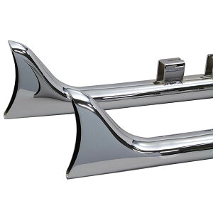 ★エントリーでポイント10倍!!★ クラシック フィッシュテール スリップオンマフラー 36インチ クローム