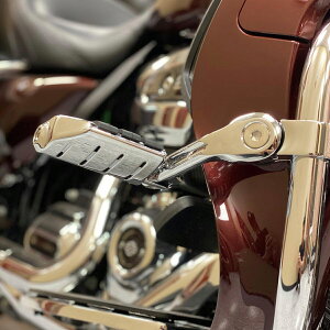 【HOG WORKZ】ロング・アジャスタブルハイウェイペグ/クランプ クローム