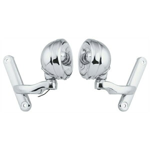 【レトリックライティング】ブラケット付パッシングライト クローム/クローム 1997〜2013 FLHT等 LE0096