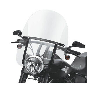 y57688-10zn[[ H-Df^b`uELOTCYEEChV[h FL\teCp ubNEu[X King-Size H-D Detachables Windshield for FL Softail Models - 21 in. Clear Gloss Black Braces EVO\