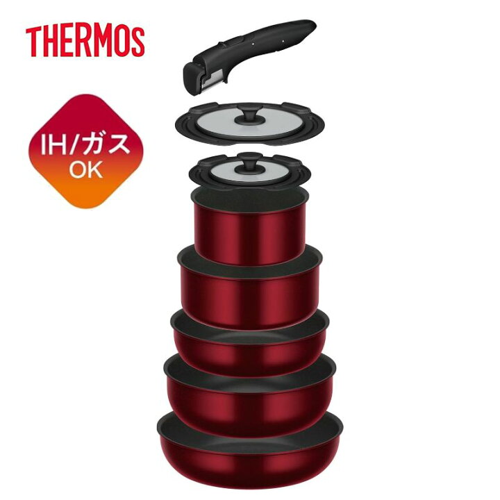 楽天市場】サーモス（THERMOS）【KSD-8A-DR】取っ手のとれるフライパン 