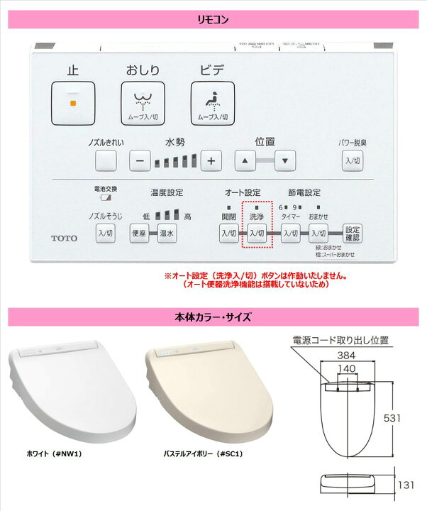 楽天市場】TOTO 【TCF8CM77#NW1】ウォシュレット（温水洗浄便座）瞬間 