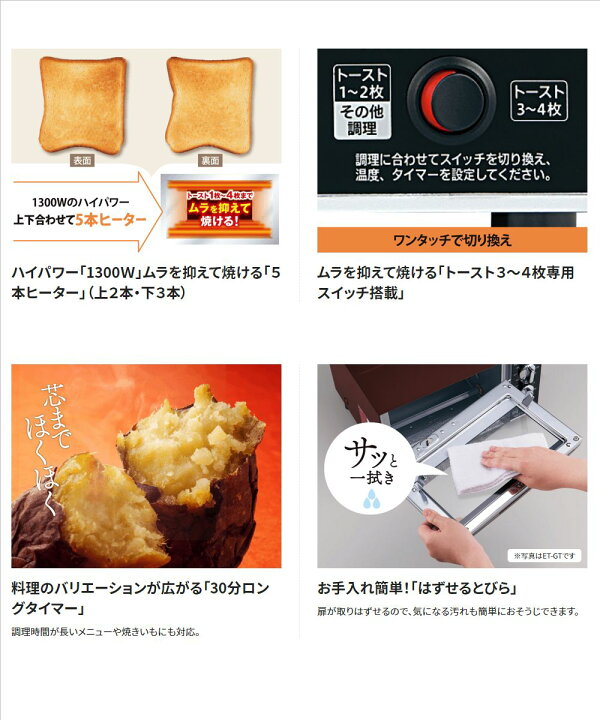 楽天市場】象印(ZOJIRUSHI)【ET-GU30-VD】オーブントースター こんがり倶楽部 80℃~250℃温度調節 ボルドー 30分ロングタイマー ビッグ&ワイド庫内 送料無料(北海道・沖縄県・離島は送料が掛かります) : ハウスダイレクトさくら 楽天市場】象印(ZOJIRUSHI)【ET-GU30-VD】オーブントースター こんがり倶楽部 80℃~250℃温度調節 ボルドー 30分ロングタイマー ビッグ&ワイド庫内 送料無料(北海道・沖縄県・離島は送料が掛かります) : ハウスダイレクトさくら