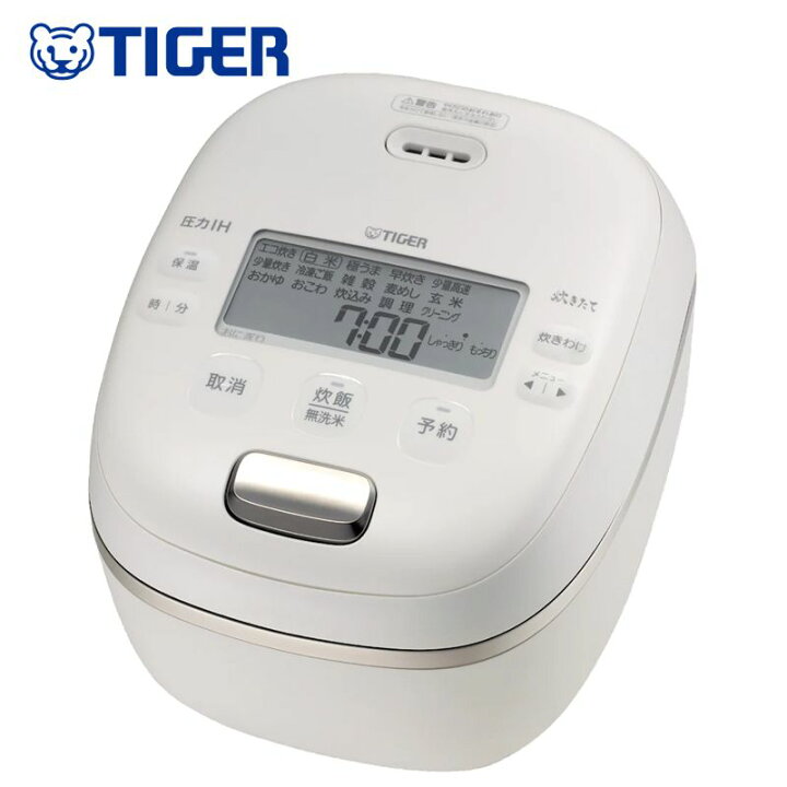 楽天市場】タイガー（TIGER）【JRI-C060-WO】圧力IHジャー炊飯器 オフ 新品保TIGER JRX-T060-WT ホワイト 炊飯器 3.5合炊