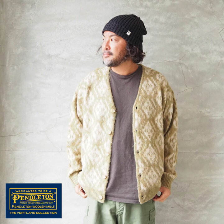 PENDLETON」 ニットカーディガン M グリーン メンズ Cardigan | TOPS 