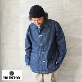 HOUSTON ヒューストン カバーオール メンズ US ARMY DENIM COVERALL 51335 デニム デニムシャツ ジャケット デニムジャケット アーミー ミリタリー ワーク アメカジ XL XXL ゆったり オーバーサイズ 長袖