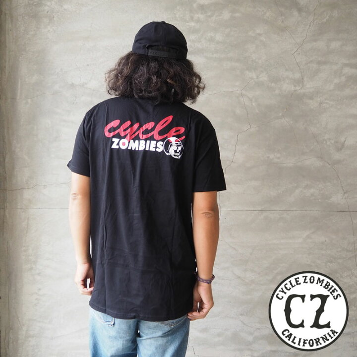 CYCLE ZOMBIES サイクルゾンビーズ Tシャツ CHIPPER Premium S/S T-Shirt CZ-MPSS-064 メンズ 半袖 半袖Tシャツ プリント ロゴ 黒 白 サイクル ゾンビーズ バイク バイカー アメカジ メール便可 HEADFOOTmixism サイクルゾンビーズの七分袖シャツ