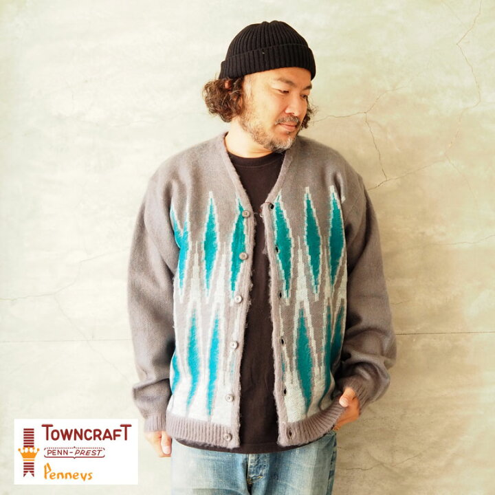 楽天市場】TOWNCRAFT タウンクラフト カーディガン メンズ vintage 