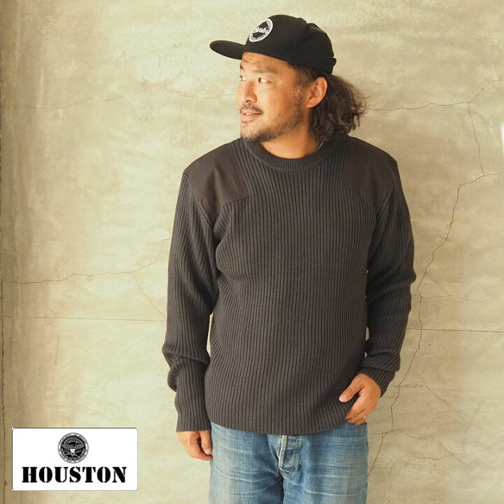 楽天市場 Houston ヒューストン Command Sweater 2160 ニット セーター メンズ ミリタリー 大きめ 大きいサイズ クルーネック ニットセーター クルーネックニット 長袖 長袖ニット コマンドセーター オリーブ ブラック 黒 ネイビー 紺 無地 シンプル Headfootmixism