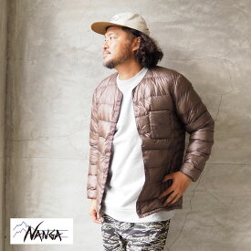 NANGA ナンガ インナーダウン カーディガン INNER DOWN CARDIGAN MAN N1ID ダウン メンズ レディース ダウンジャケット 2way 半袖 ノーカラー 長袖 インナー 黒 モカ ブラック ブラウン アウトドア キャンプ キャンパー