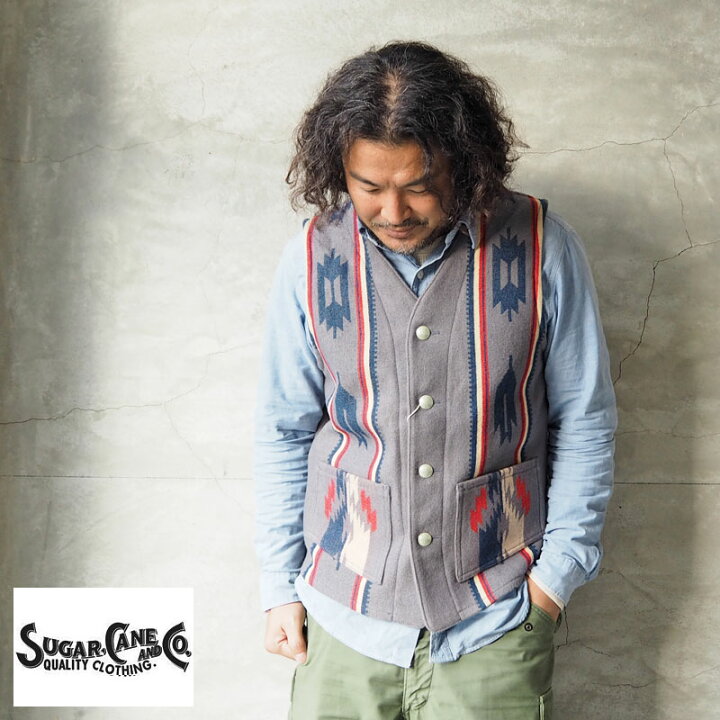 楽天市場】SUGAR CANE シュガーケーン ベスト NATIVE AMERICAN WOOL 
