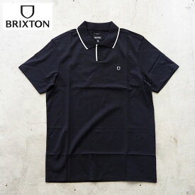 BRIXTON ブリクストン ポロシャツ MOD FLEX S/S WVN POLO KNIT 22617 メンズ 半袖 ポロ シャツ 半袖シャツ 黒 シンプル 白 無地 ワンポイント おしゃれ メール便