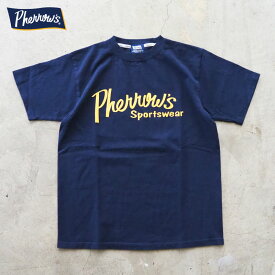 PHERROW'S フェローズ Tシャツ 半袖 メンズ ロゴTシャツ 24S-PT1 メンズ 半袖Tシャツ PHERROWS ブランドロゴ アメカジ プリント ブランド おしゃれ 白 緑 プリントTシャツ 定番 メール便