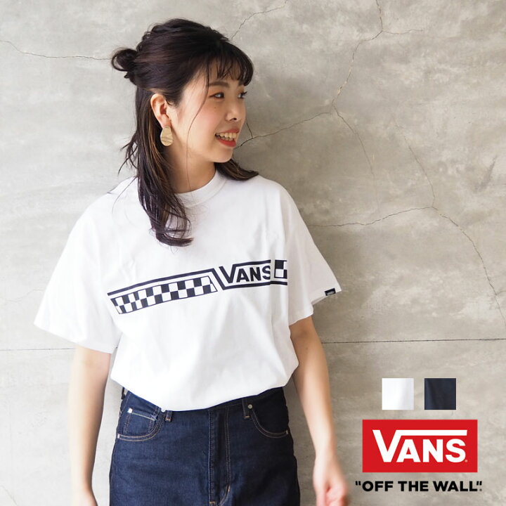 楽天市場 Vans バンズ Tシャツ ヴァンズ Checker Line S S Tee 121r メンズ レディース 半袖 半袖tシャツ アメカジ チェック チェッカー 黒 白 袖プリント ストリート プリント おしゃれ メール便可 Headfootmixism