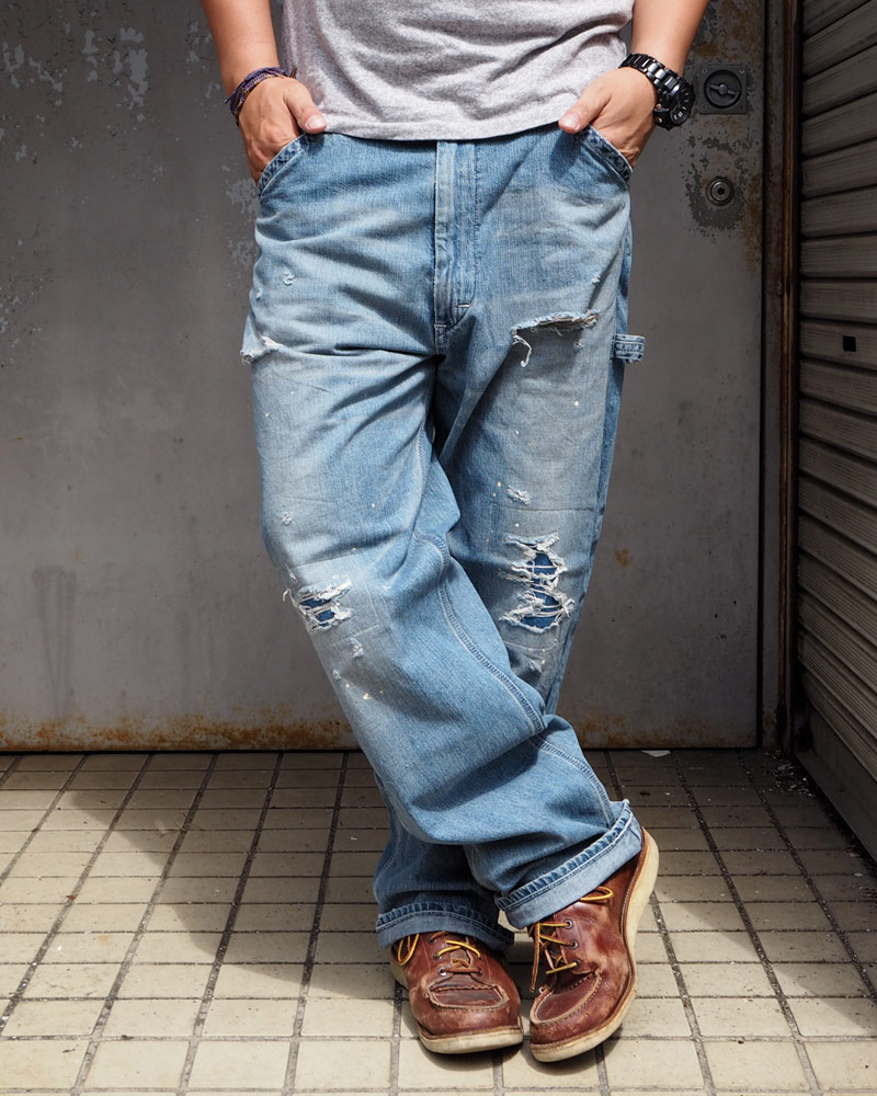 Lee リー HERITAGE PAINTER CLASH LM1388 ペインターパンツ デニム ジーンズ メンズ ペインターパンツ Jeans  リペア ダメージ リメイク 大きいサイズ Vintage加工 ヴィンテージ加工 Vintage ヴィンテージ ダメージデニム アメカジ | 