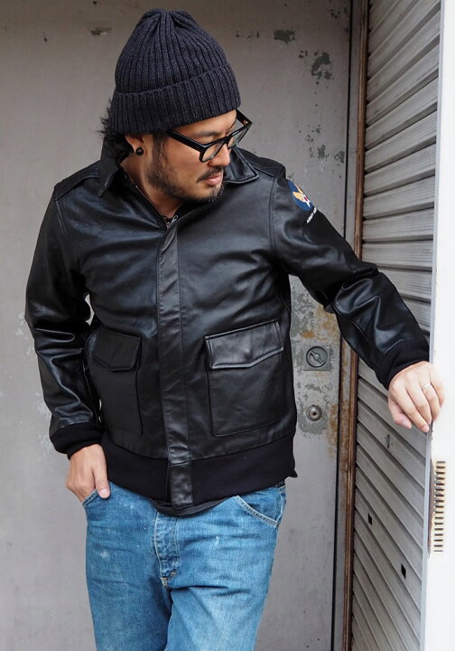 楽天市場】HOUSTON ヒューストン A-2 レザージャケット 8173 メンズ 本  