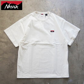 NANGA ナンガ Tシャツ メンズ エコ ハイブリッド ボックス ロゴ エンブロイダリー ティー NW2411-1G804-A 半袖 半袖Tシャツ ワンポイント ロゴ シンプル 無地 黒 白 アウトドア キャンプ レギュラーフィット メール便