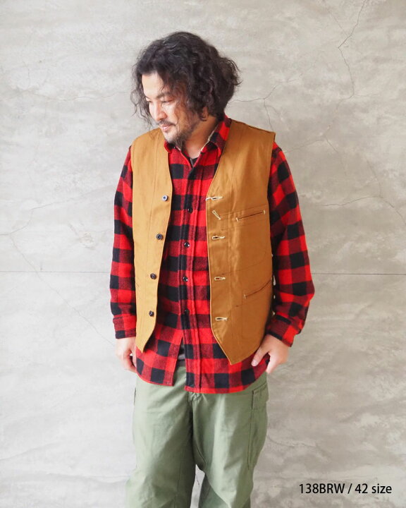 楽天市場】SUGAR CANE シュガーケーン ベスト 13oz.BROWN DUCK WORK 