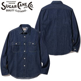 SUGAR CANE シュガーケーン シャツ デニム ワークシャツ BLUE DENIM WORK SHIRT SC27852 メンズ 長袖 長袖シャツ デニムシャツ ワーク アメカジ 日本製 東洋 東洋エンタープライズ