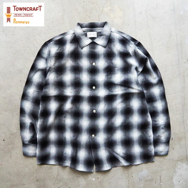 楽天市場】TOWNCRAFT タウンクラフト シャツ 60s Ombre Loop Collar 